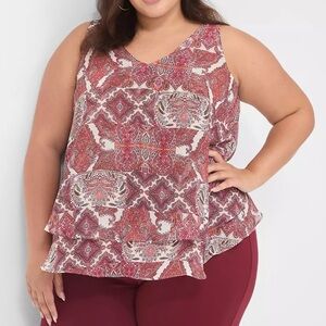 NWT Lane Bryant Swing collection Double-Layer Chiffon Tank, size 30/32